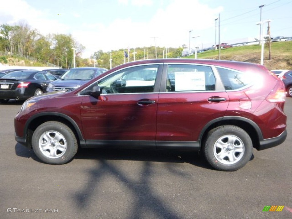 2014 CR-V LX AWD - Basque Red Pearl II / Gray photo #6