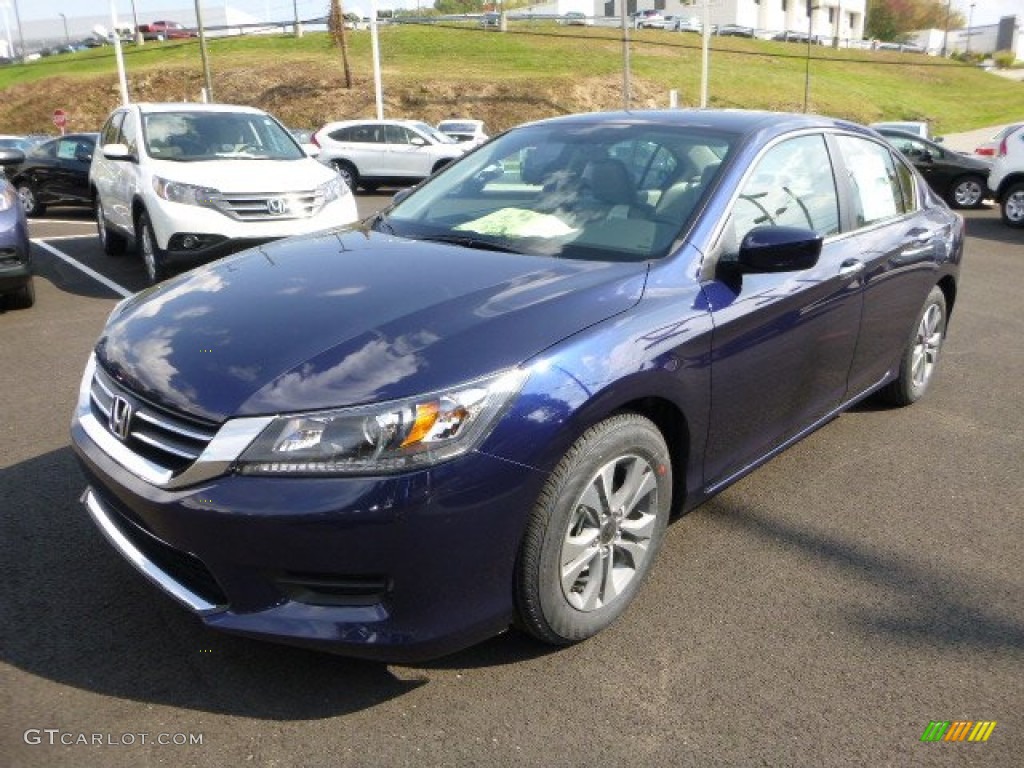 2014 Accord LX Sedan - Obsidian Blue Pearl / Gray photo #7