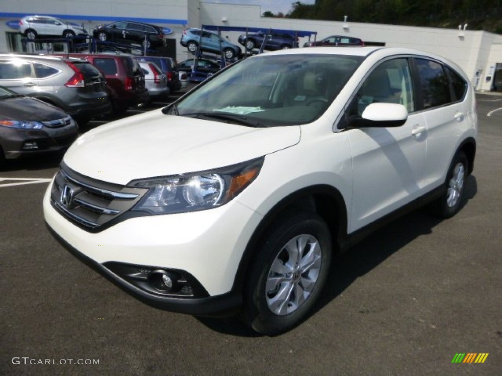 2014 CR-V EX AWD - White Diamond Pearl / Beige photo #7