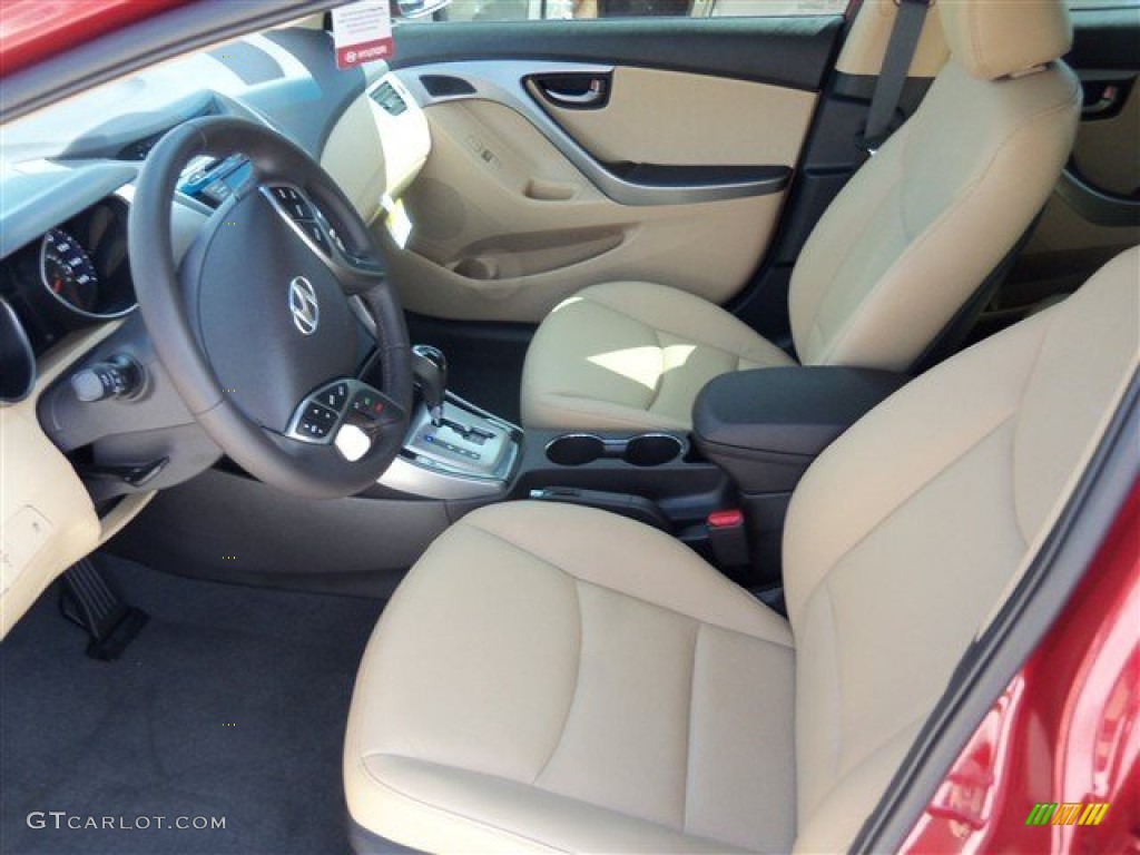 2013 Elantra Limited - Red Allure / Beige photo #4