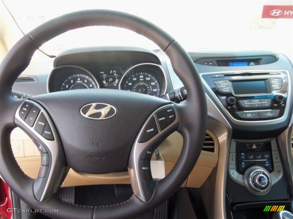 2013 Elantra Limited - Red Allure / Beige photo #5
