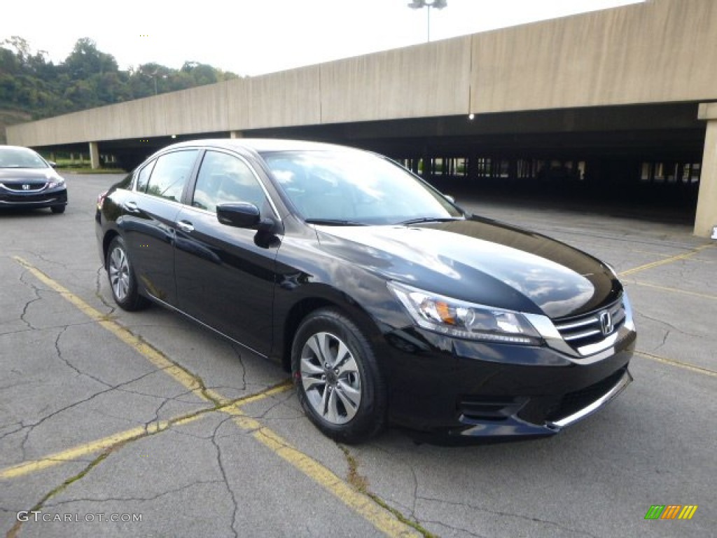 2014 Accord LX Sedan - Crystal Black Pearl / Ivory photo #1