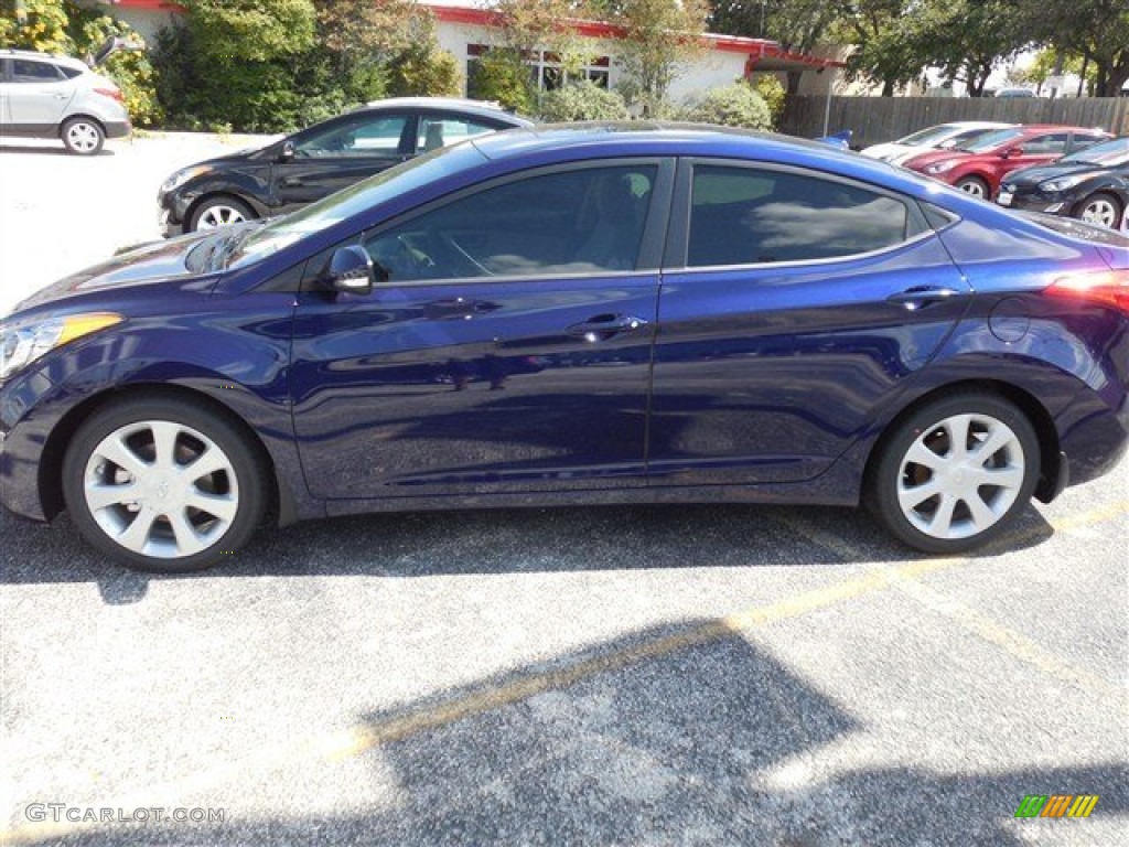 2013 Elantra Limited - Indigo Night / Beige photo #2