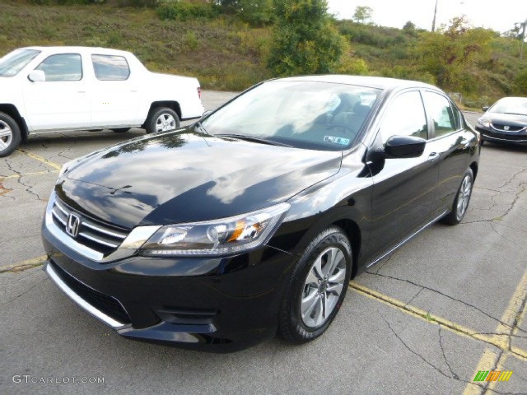 2014 Accord LX Sedan - Crystal Black Pearl / Ivory photo #7