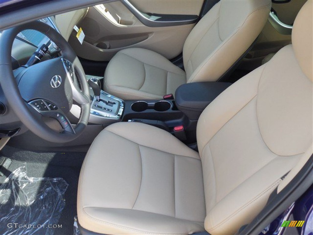 2013 Elantra Limited - Indigo Night / Beige photo #4