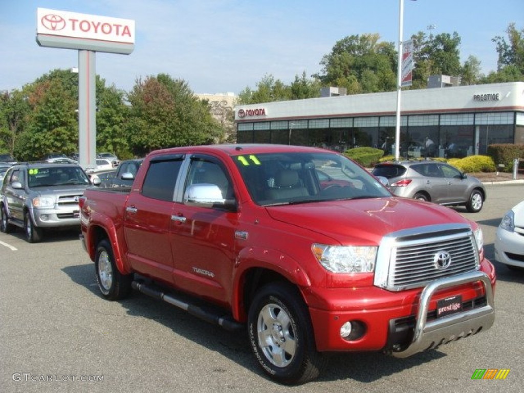 2011 Tundra Limited CrewMax 4x4 - Barcelona Red Metallic / Sand Beige photo #1