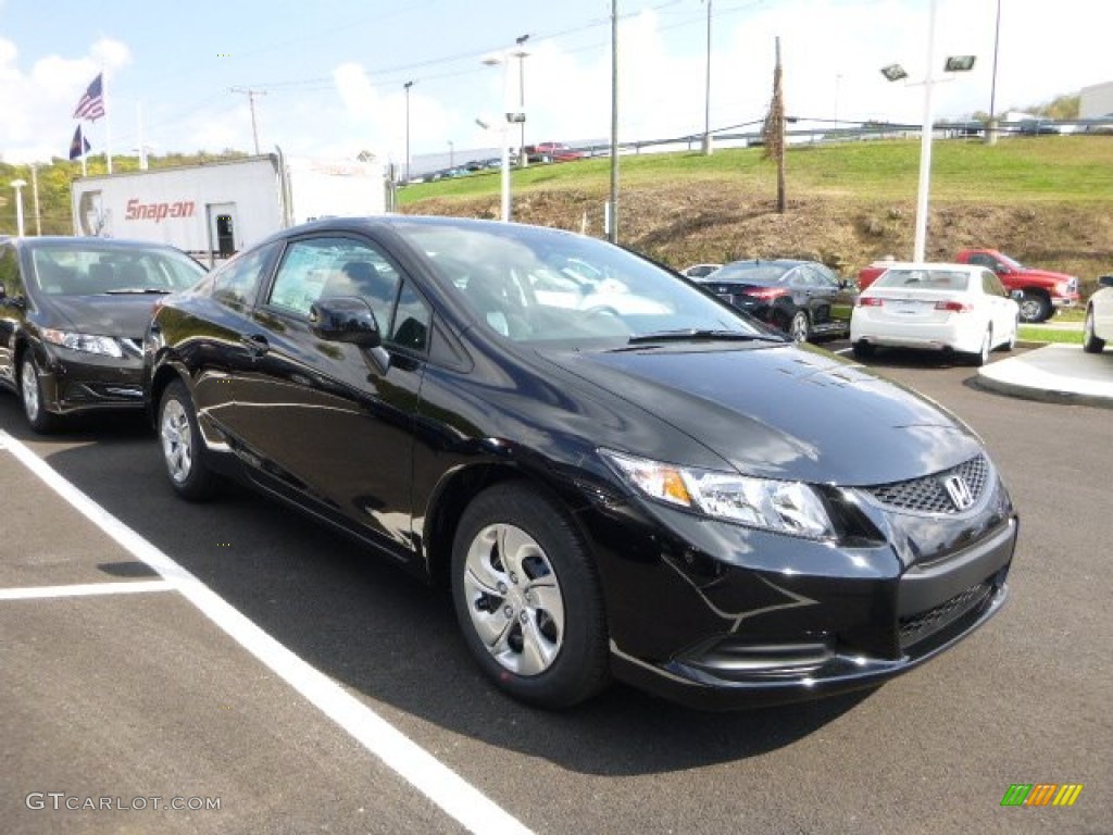 2013 Civic LX Coupe - Crystal Black Pearl / Black photo #1