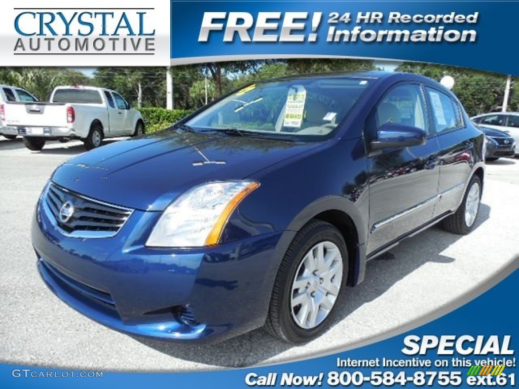 2012 Sentra 2.0 S - Metallic Blue / Beige photo #1