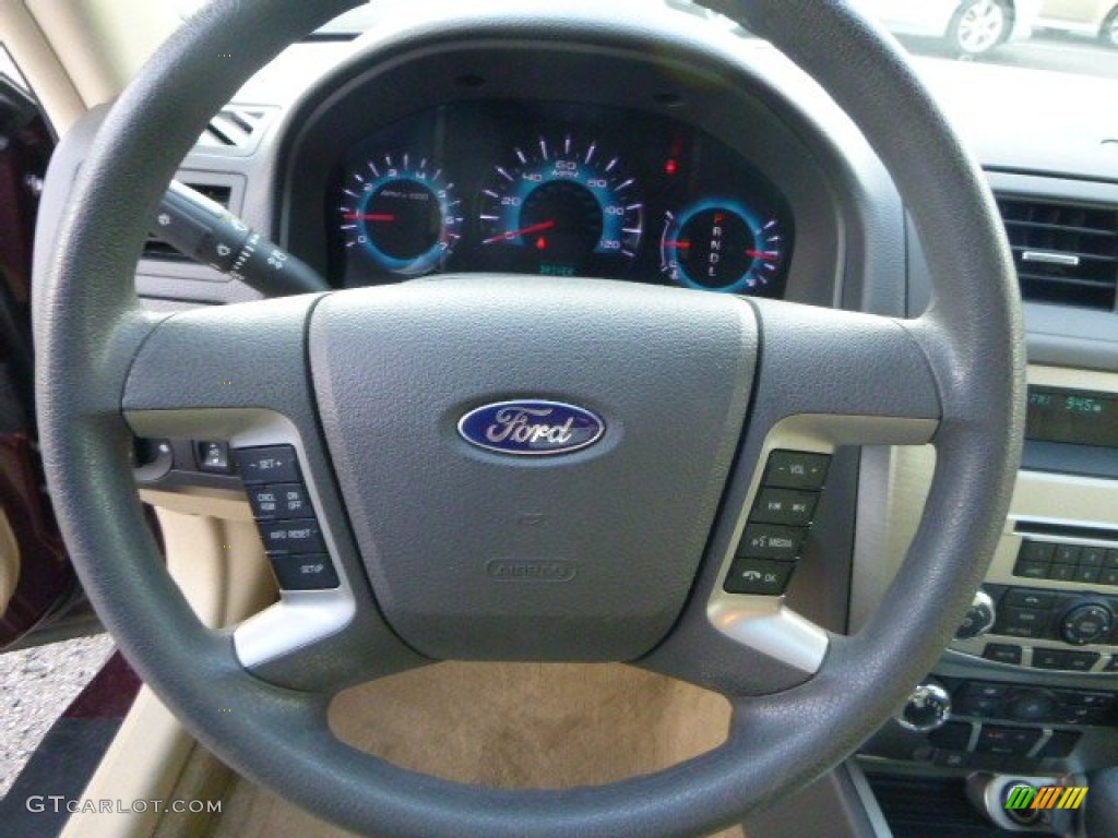 2011 Ford Fusion SE Medium Light Stone Steering Wheel Photo #86479479