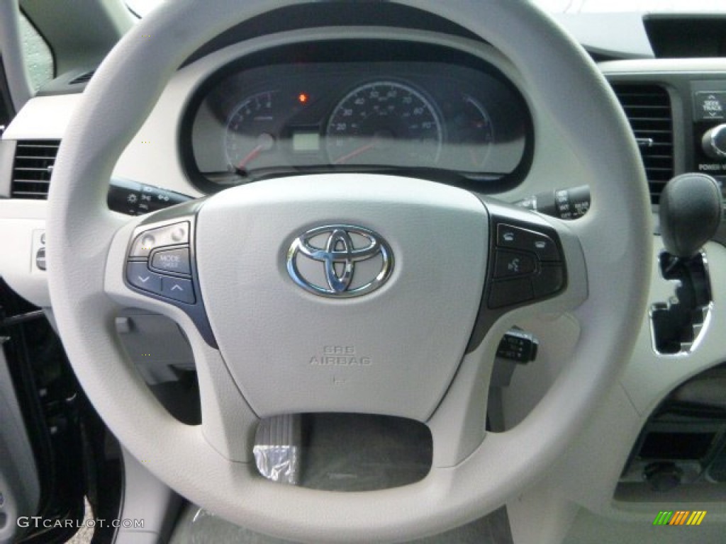 2014 Toyota Sienna LE Light Gray Steering Wheel Photo #86481711