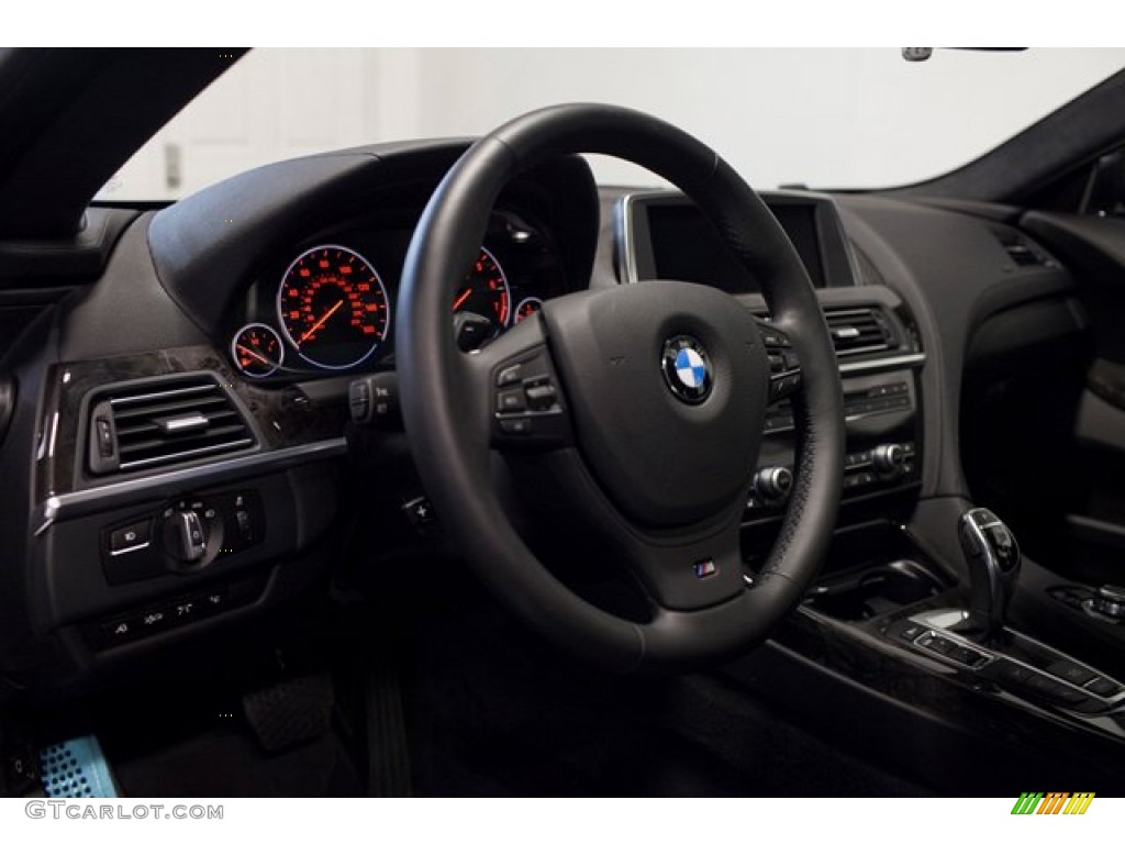 2013 BMW 6 Series 650i xDrive Gran Coupe Black Steering Wheel Photo #86482107