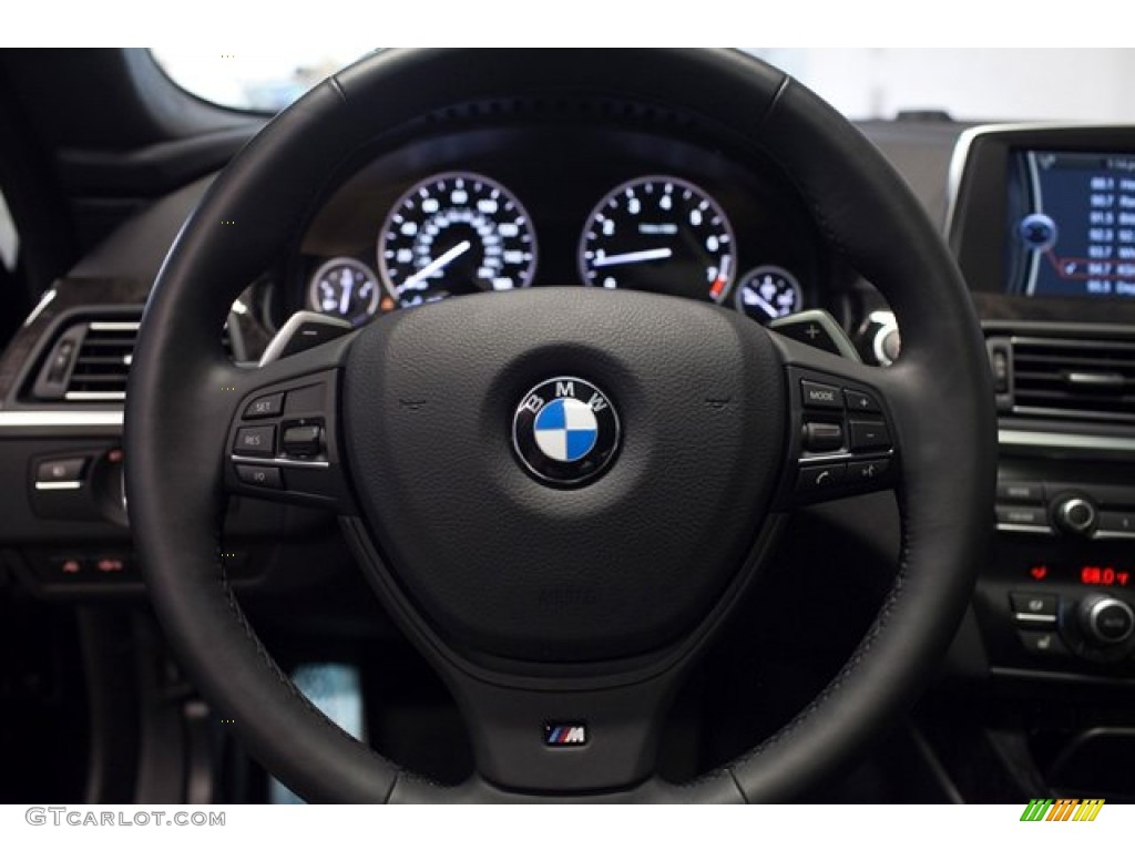 2013 BMW 6 Series 650i xDrive Gran Coupe Black Steering Wheel Photo #86482150