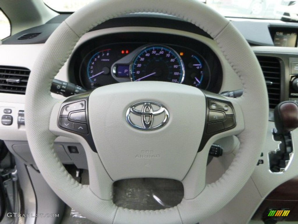 2014 Toyota Sienna XLE Light Gray Steering Wheel Photo #86483544