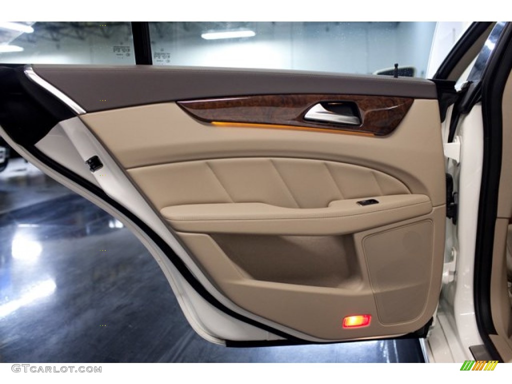 2013 Mercedes-Benz CLS 550 4Matic Coupe Almond/Mocha Door Panel Photo #86484453