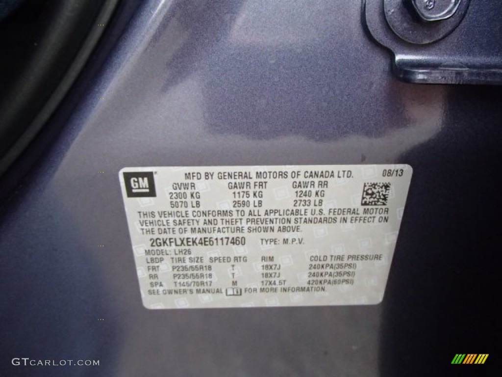 2014 GMC Terrain SLT AWD Info Tag Photo #86485071