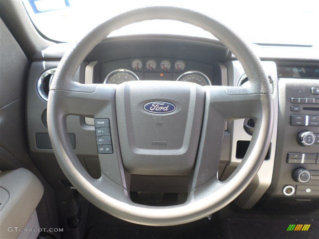 2009 Ford F150 XLT SuperCrew Stone/Medium Stone Steering Wheel Photo #86486799