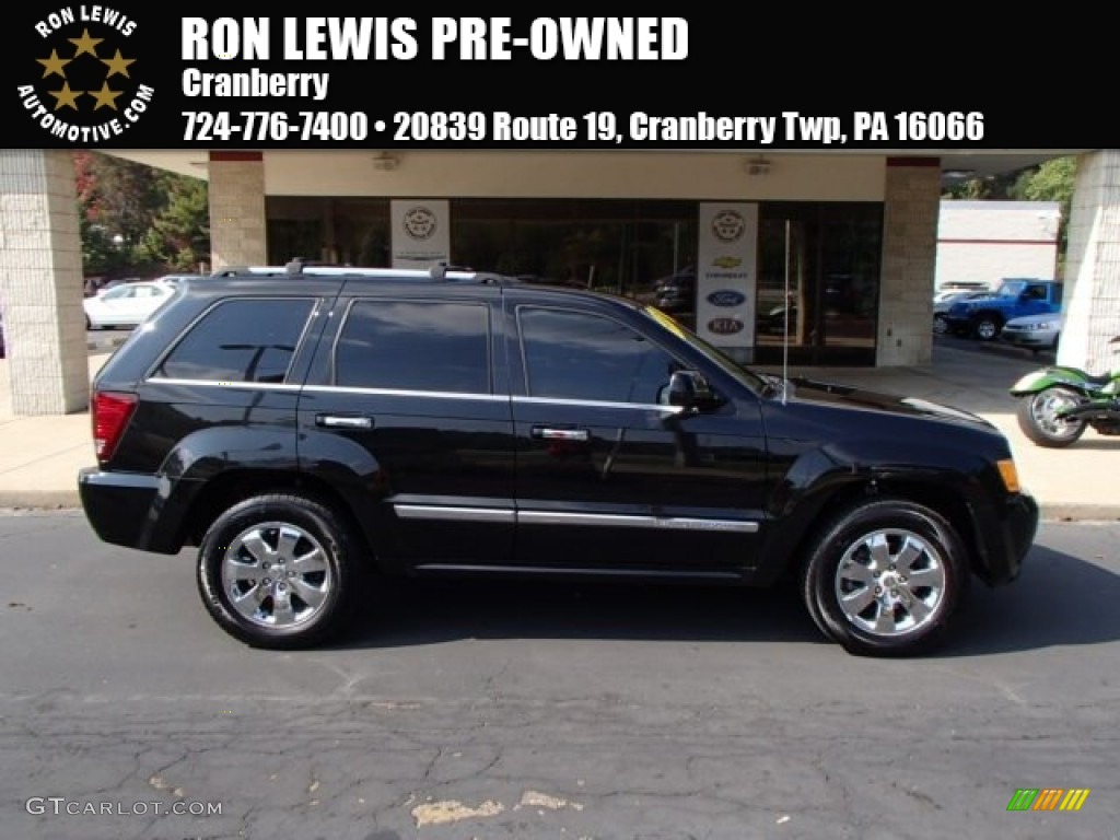 2008 Grand Cherokee Overland 4x4 - Black / Saddle Brown/Dark Slate Gray photo #1
