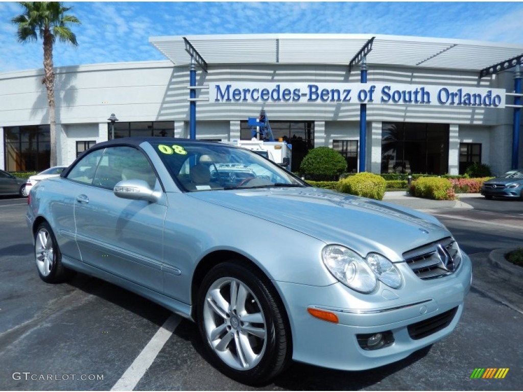 2008 CLK 350 Cabriolet - Diamond Silver Metallic / Stone photo #1