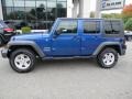 Deep Water Blue Pearl 2010 Jeep Wrangler Unlimited Sport 4x4 Exterior