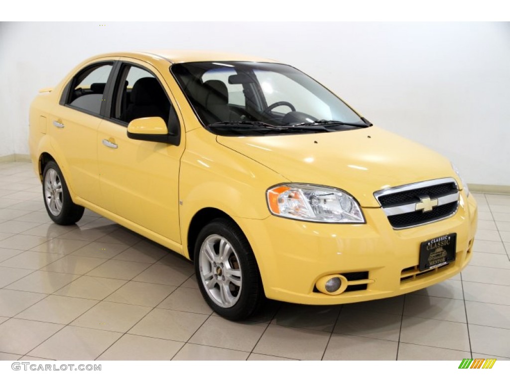 2009 Aveo LT Sedan - Summer Yellow / Charcoal photo #1