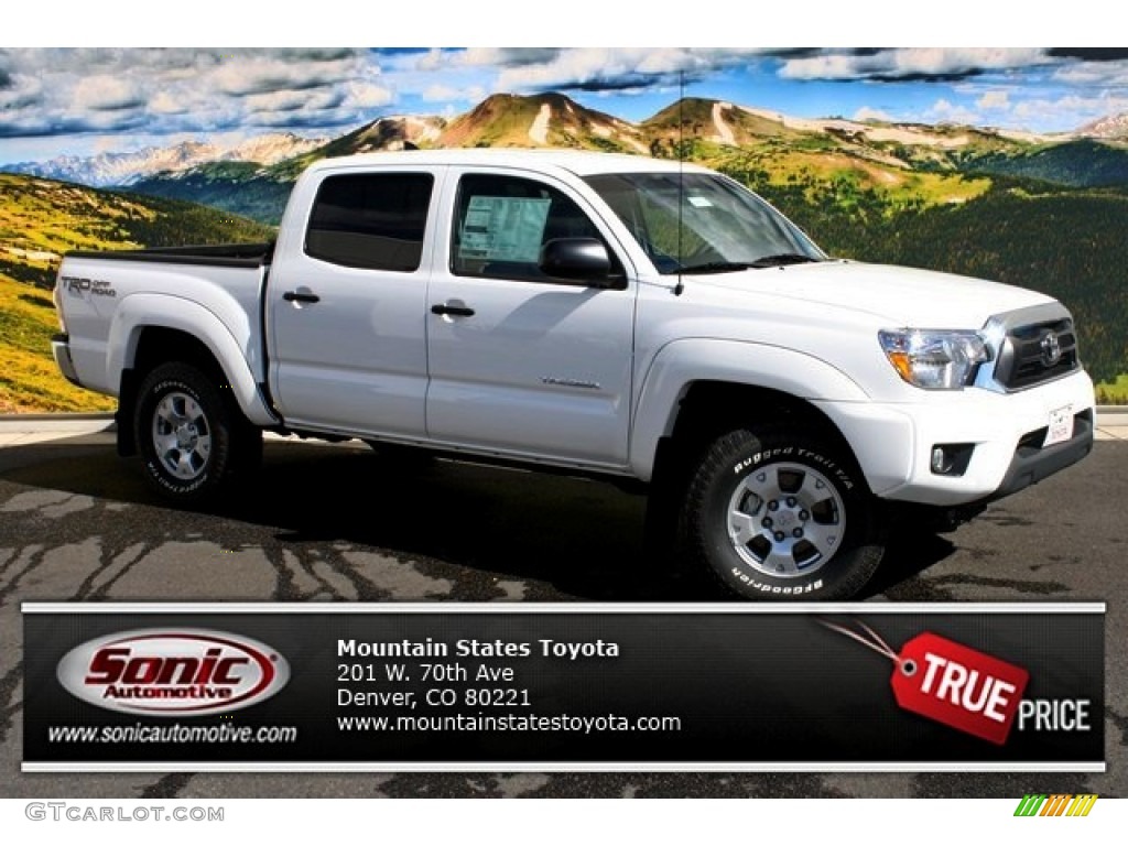 2014 Tacoma V6 TRD Double Cab 4x4 - Super White / Graphite photo #1