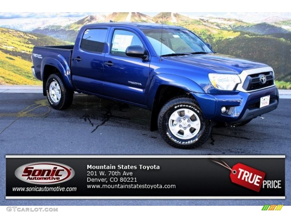 2014 Tacoma V6 TRD Double Cab 4x4 - Blue Ribbon Metallic / Graphite photo #1