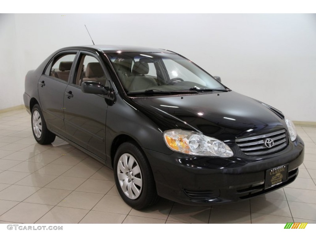 2004 Corolla LE - Black / Pebble Beige photo #1