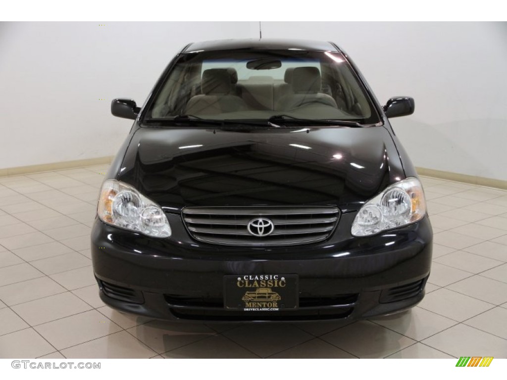 2004 Corolla LE - Black / Pebble Beige photo #2