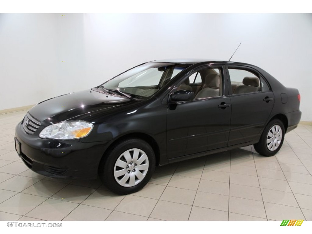 2004 Corolla LE - Black / Pebble Beige photo #3
