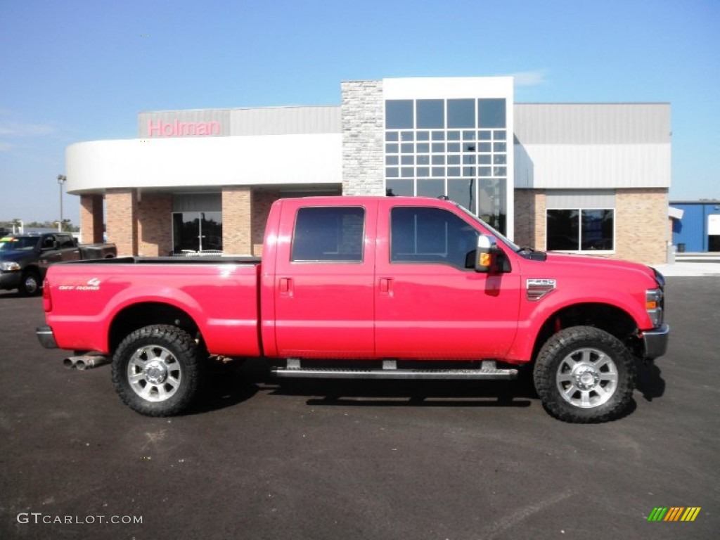 2010 F250 Super Duty Lariat Crew Cab 4x4 - Vermillion Red / Ebony photo #1