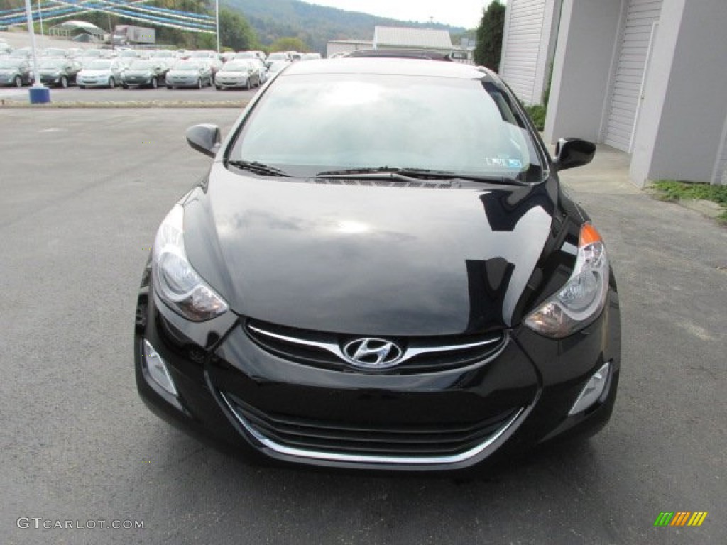2012 Elantra GLS - Black Noir Pearl / Beige photo #3