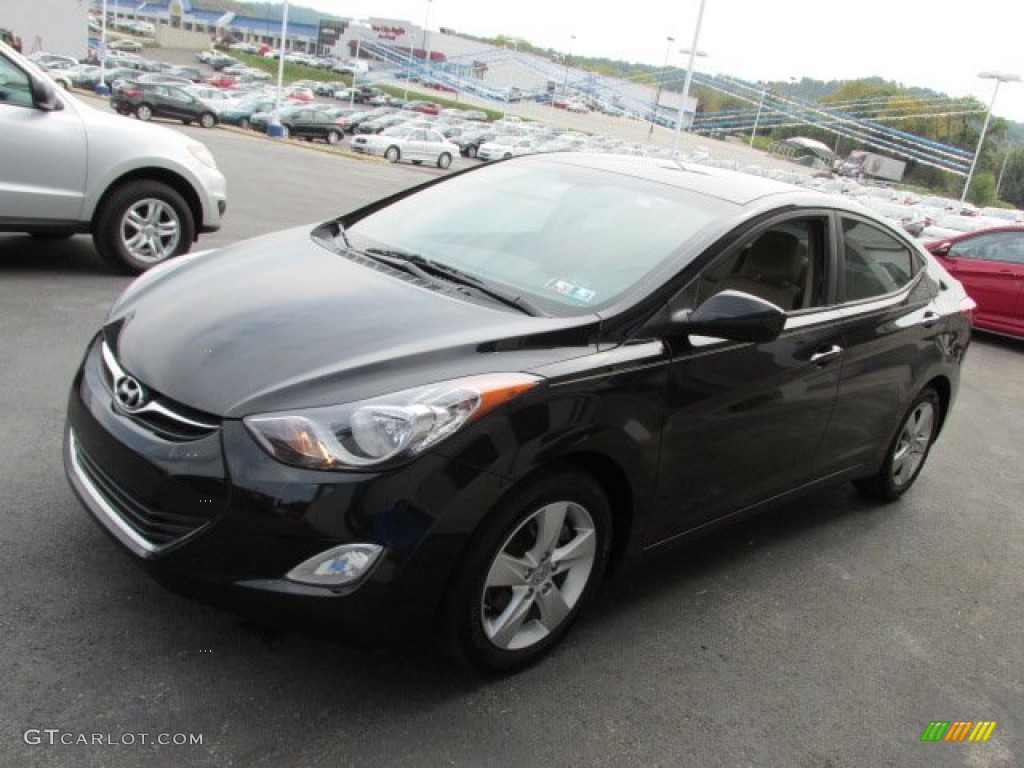 2012 Elantra GLS - Black Noir Pearl / Beige photo #4