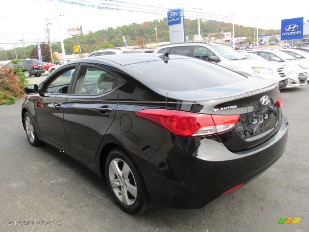 2012 Elantra GLS - Black Noir Pearl / Beige photo #6