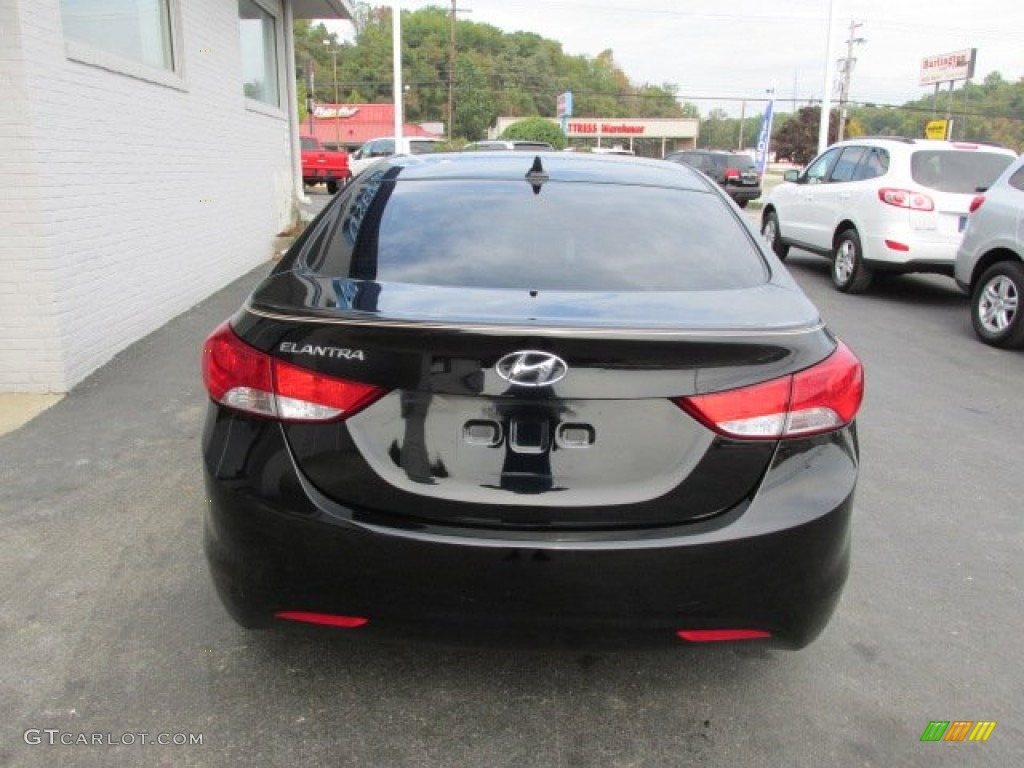 2012 Elantra GLS - Black Noir Pearl / Beige photo #7