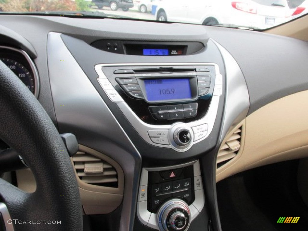 2012 Elantra GLS - Black Noir Pearl / Beige photo #15