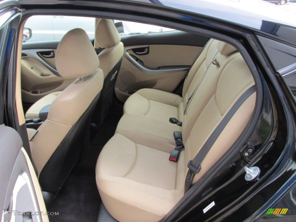 2012 Elantra GLS - Black Noir Pearl / Beige photo #20
