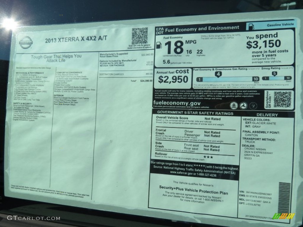 2013 Nissan Xterra X Window Sticker Photos