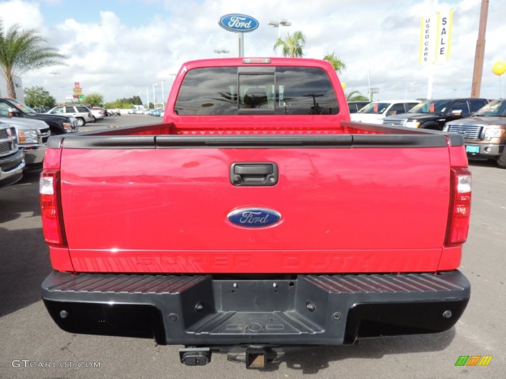 2012 F250 Super Duty Lariat Crew Cab 4x4 - Vermillion Red / Black photo #3