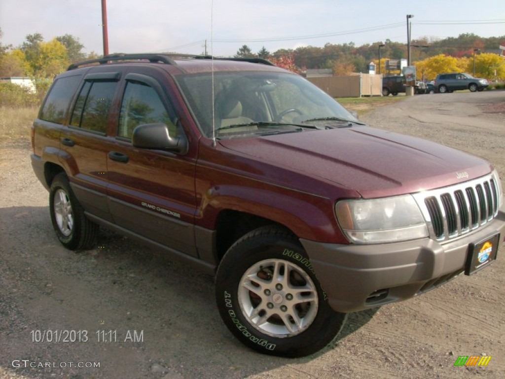 2003 Grand Cherokee Laredo 4x4 - Dark Garnet Red Pearl / Taupe photo #3