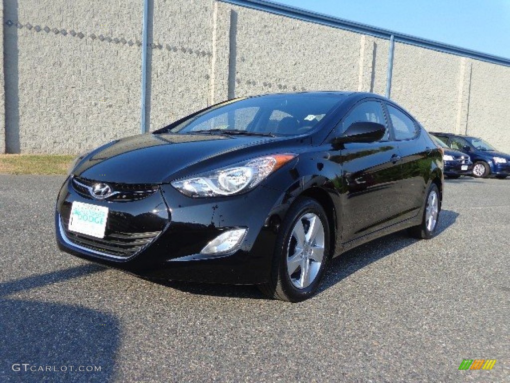 2012 Elantra GLS - Midnight Black / Beige photo #1