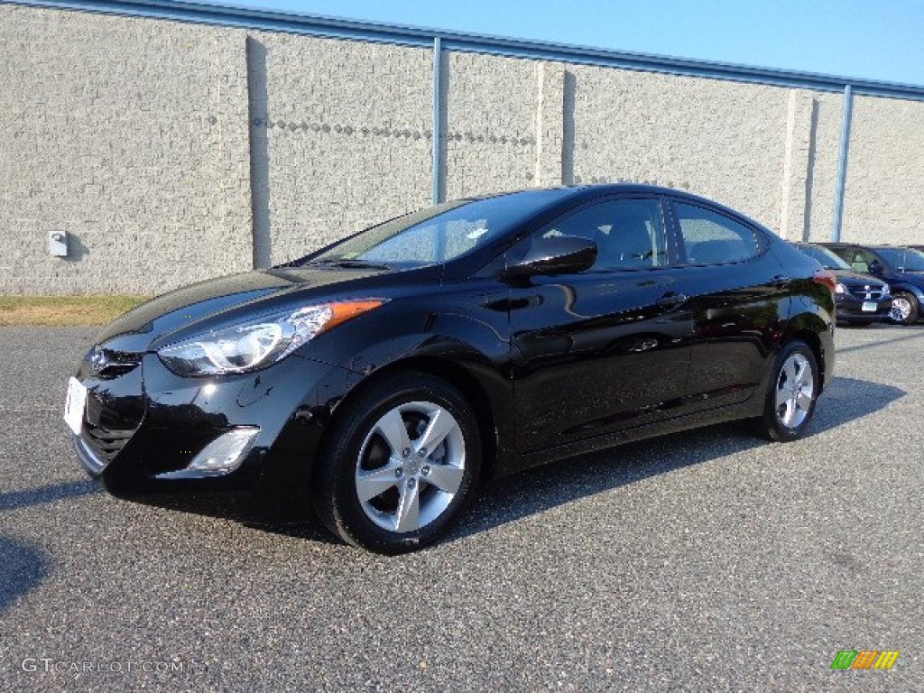2012 Elantra GLS - Midnight Black / Beige photo #9