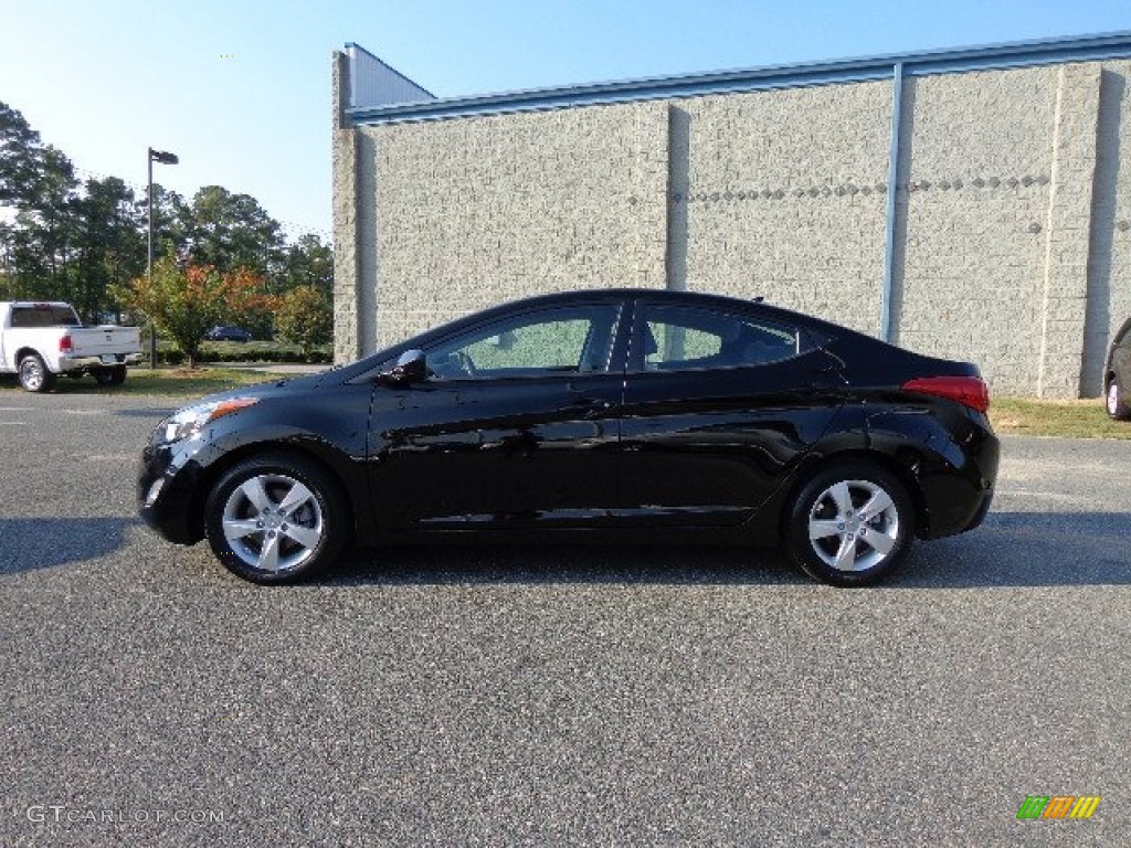 2012 Elantra GLS - Midnight Black / Beige photo #10