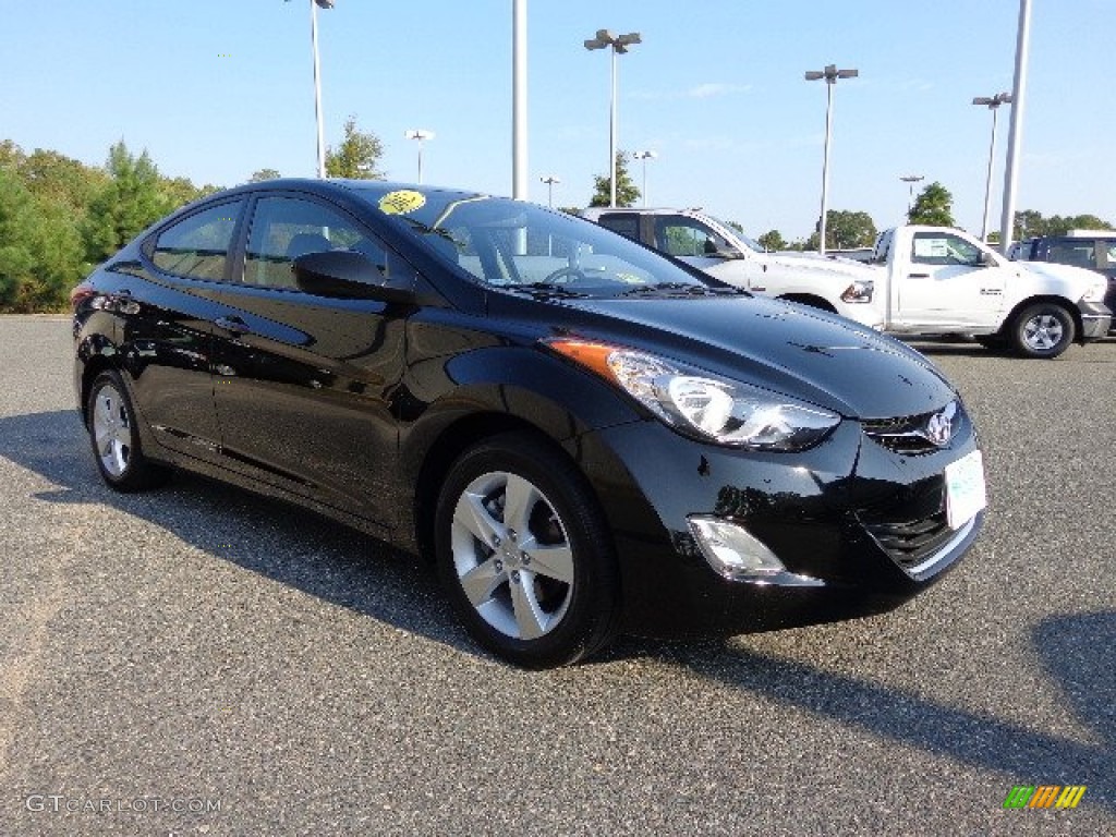 2012 Elantra GLS - Midnight Black / Beige photo #15