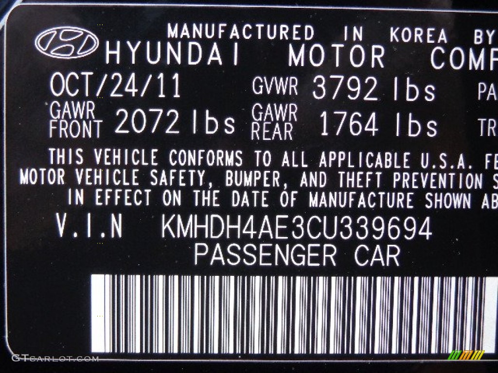 2012 Elantra GLS - Midnight Black / Beige photo #27