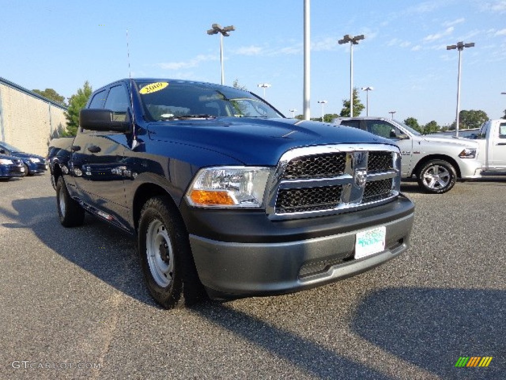 2009 Ram 1500 ST Quad Cab - Deep Water Blue Pearl / Dark Slate/Medium Graystone photo #15