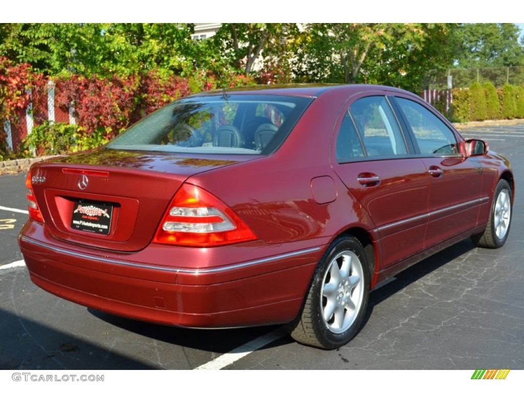 2002 C 240 Sedan - Magma Red / Black photo #7