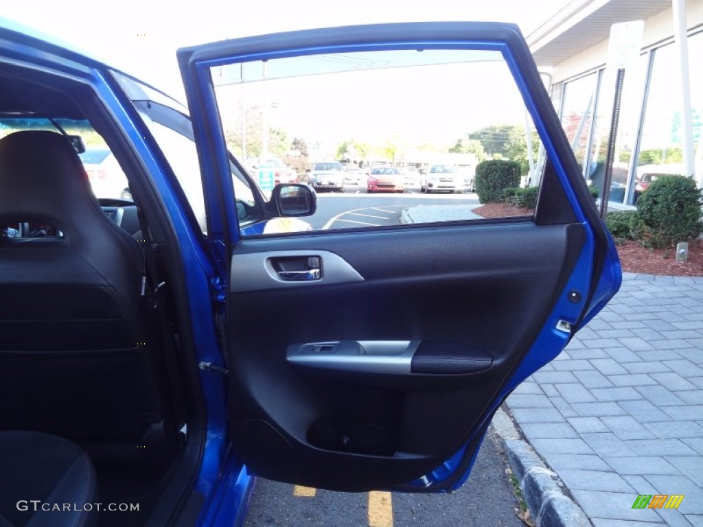 2010 Subaru Impreza WRX STi Black Alcantara/Carbon Black Leather Door Panel Photo #86513317