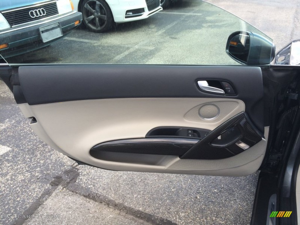 2009 Audi R8 4.2 FSI quattro Fine Nappa Limestone Grey Leather Door Panel Photo #86515705