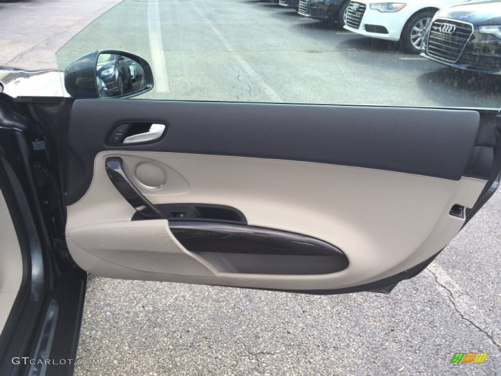 2009 Audi R8 4.2 FSI quattro Fine Nappa Limestone Grey Leather Door Panel Photo #86515777