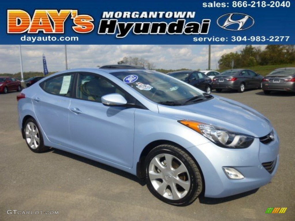 2012 Elantra Limited - Blue Sky Metallic / Beige photo #1